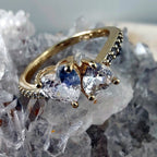 14K Gold Filled Heart Bypass Statement Ring Size 7