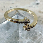 14K Gold Filled Cross Ring Adjustable