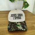 Zenana Jesus Saves I Spend Camo Cap