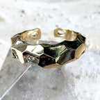 Gold Filled Hammered Open Cuff Ring 6–9 Adjustable