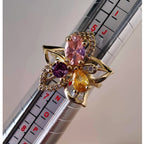 14K Gold Filled Multicolor Flower Ring Size 6