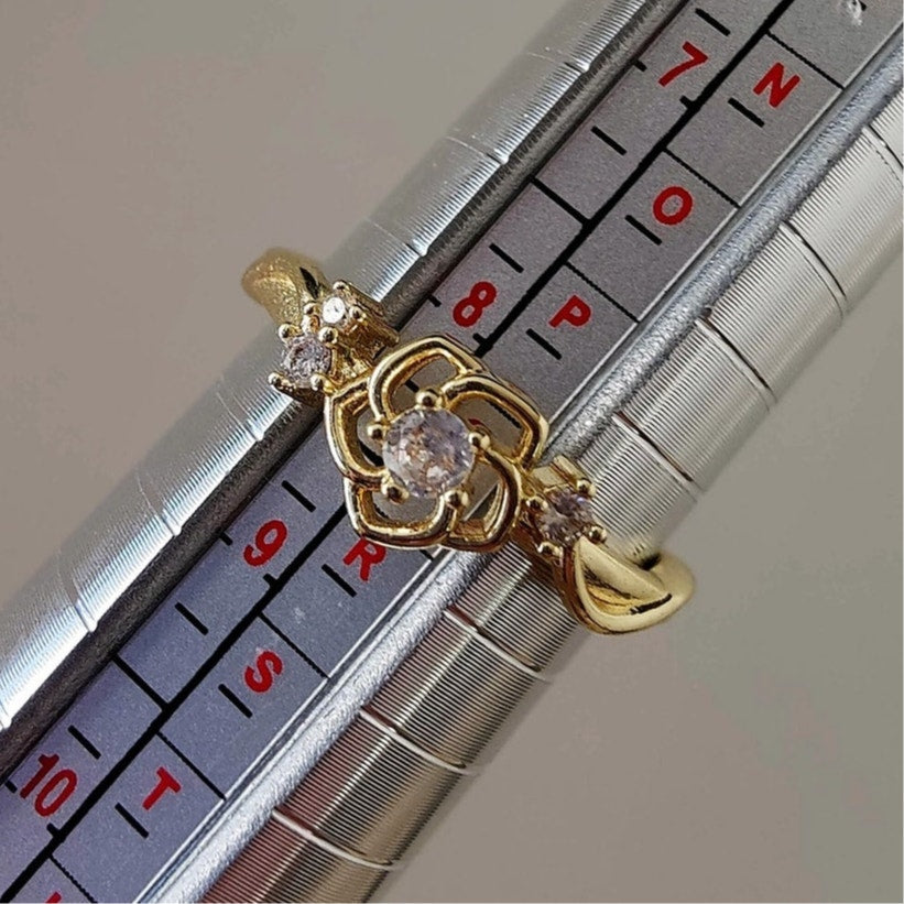 14K Gold Filled Floral Statement Ring Size 8