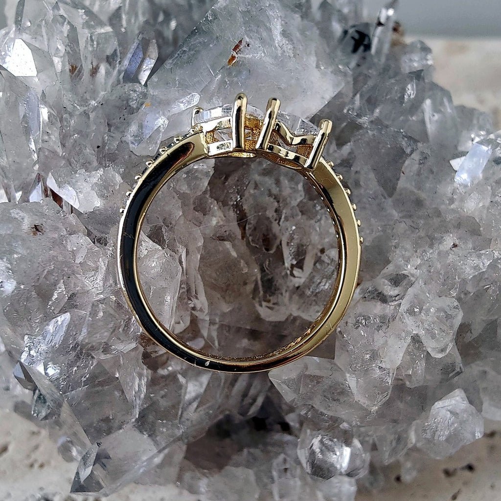 14K Gold Filled Heart Bypass Statement Ring Size 7