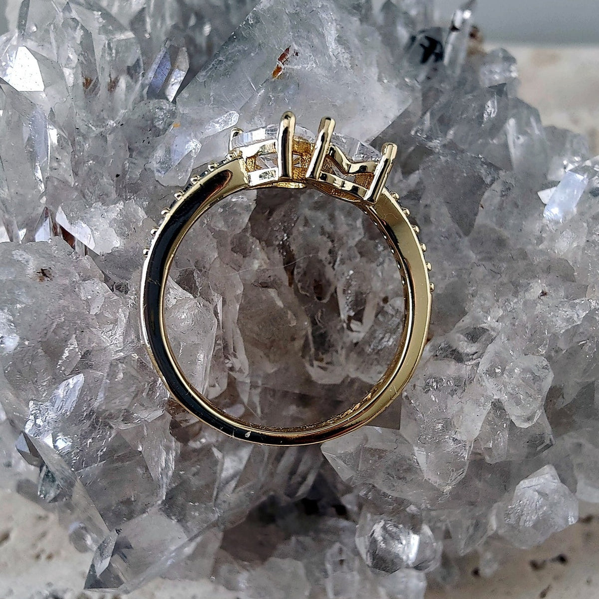 14K Gold Filled Heart Bypass Statement Ring Size 7