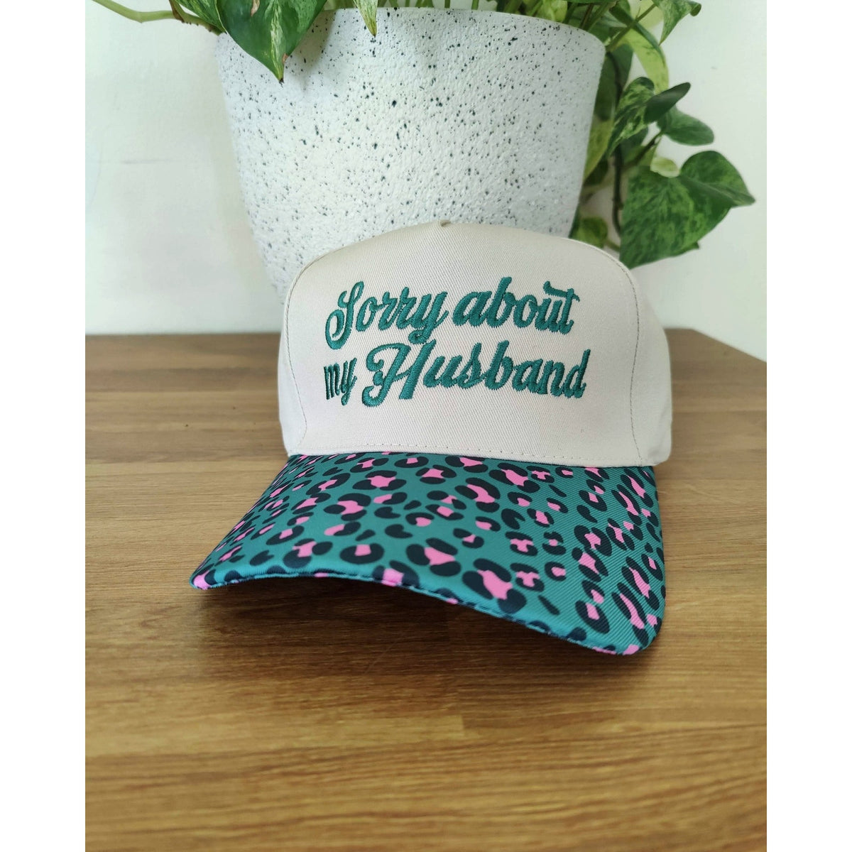 Zenana Sorry About My Husband Leopard Cap