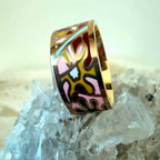 14 Gold Filled Multicolor Enamel Band Ring Size 9