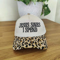 Zenana Jesus Saves I Spend Leopard Cap