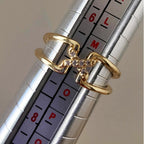 14K Gold Filled Double Band Statement Ring Size 7