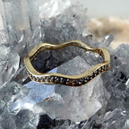 14K Gold Filled Wavy Pavé Band Ring Size 6.25
