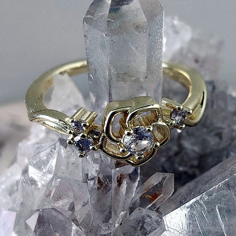 14K Gold Filled Floral Statement Ring Size 8