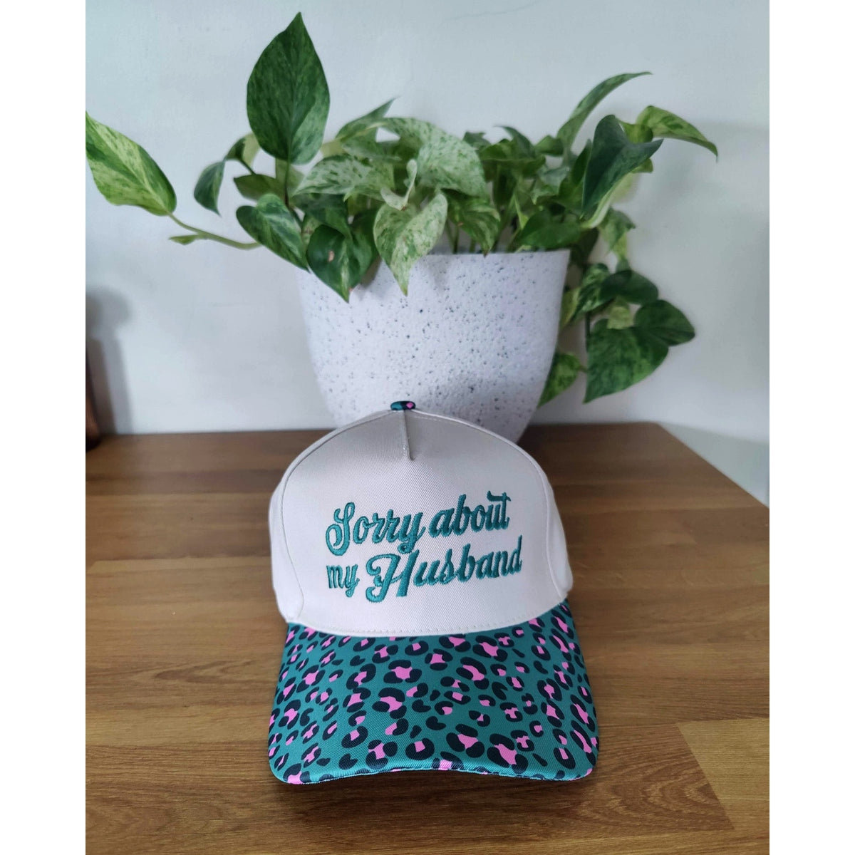 Zenana Sorry About My Husband Leopard Cap