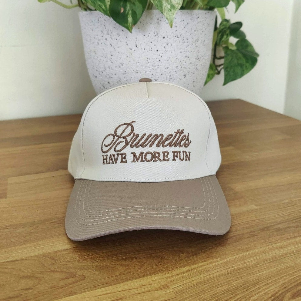 Zenana Brunettes Have More Fun Tan Cap