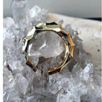 Gold Filled Hammered Open Cuff Ring 6–9 Adjustable