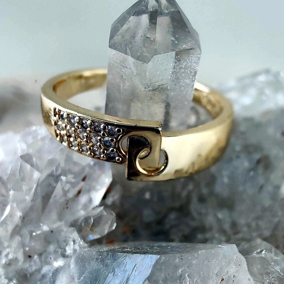 14K Gold Filled Interlocking Link Ring Size 9