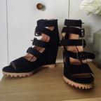 Linea Paolo Wisteria Black Wedges Size 10