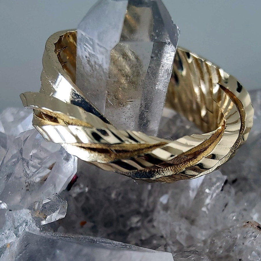14K Gold Filled Statement Ring Adjustable Size 6-9