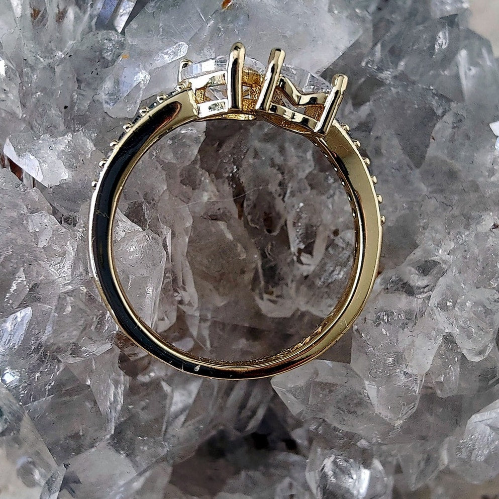 14K Gold Filled Heart Bypass Statement Ring Size 7