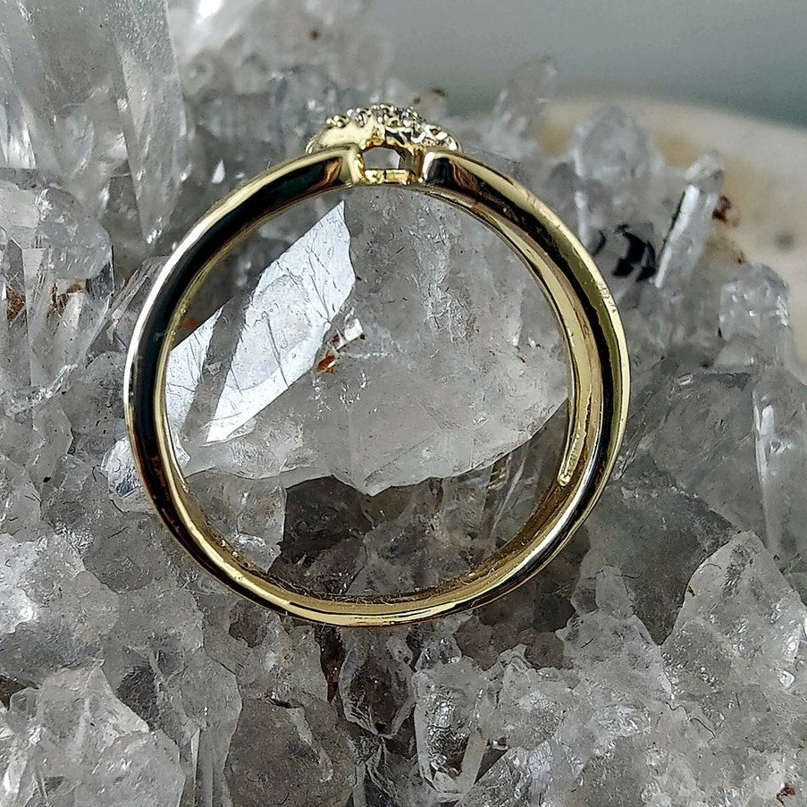 14K Gold Filled Double Band Statement Ring Size 7