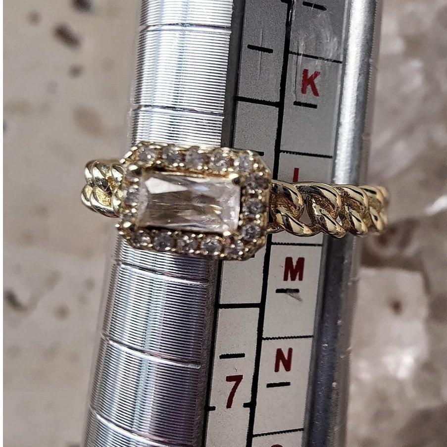 Gold Filled Halo Statement Ring Size 6