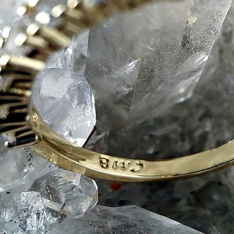 14K Gold Filled CZ Half Eternity Ring Size 8