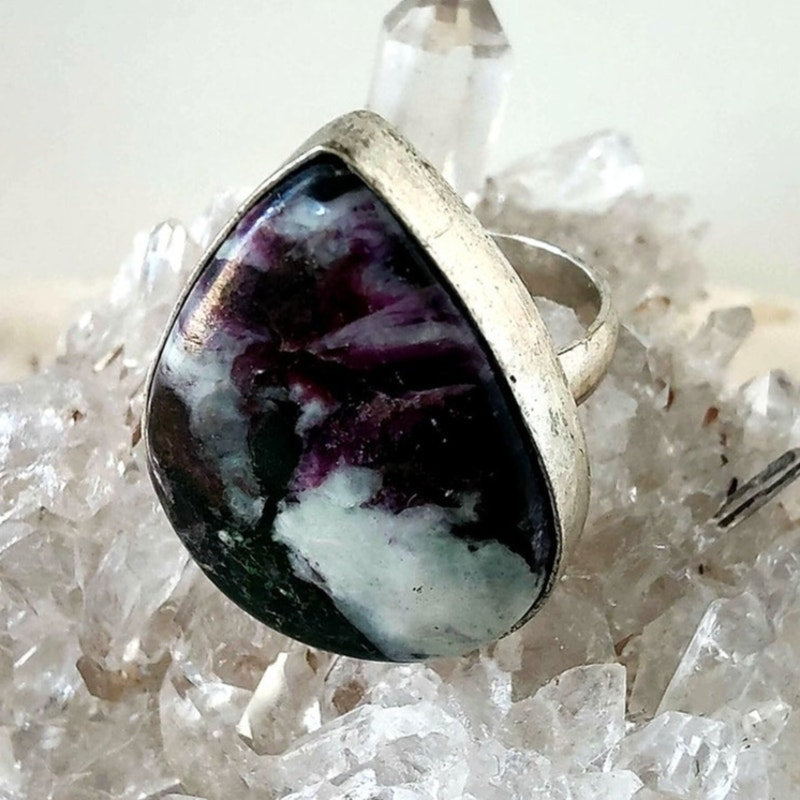 Sterling Silver Tiffany Stone Ring Size 9