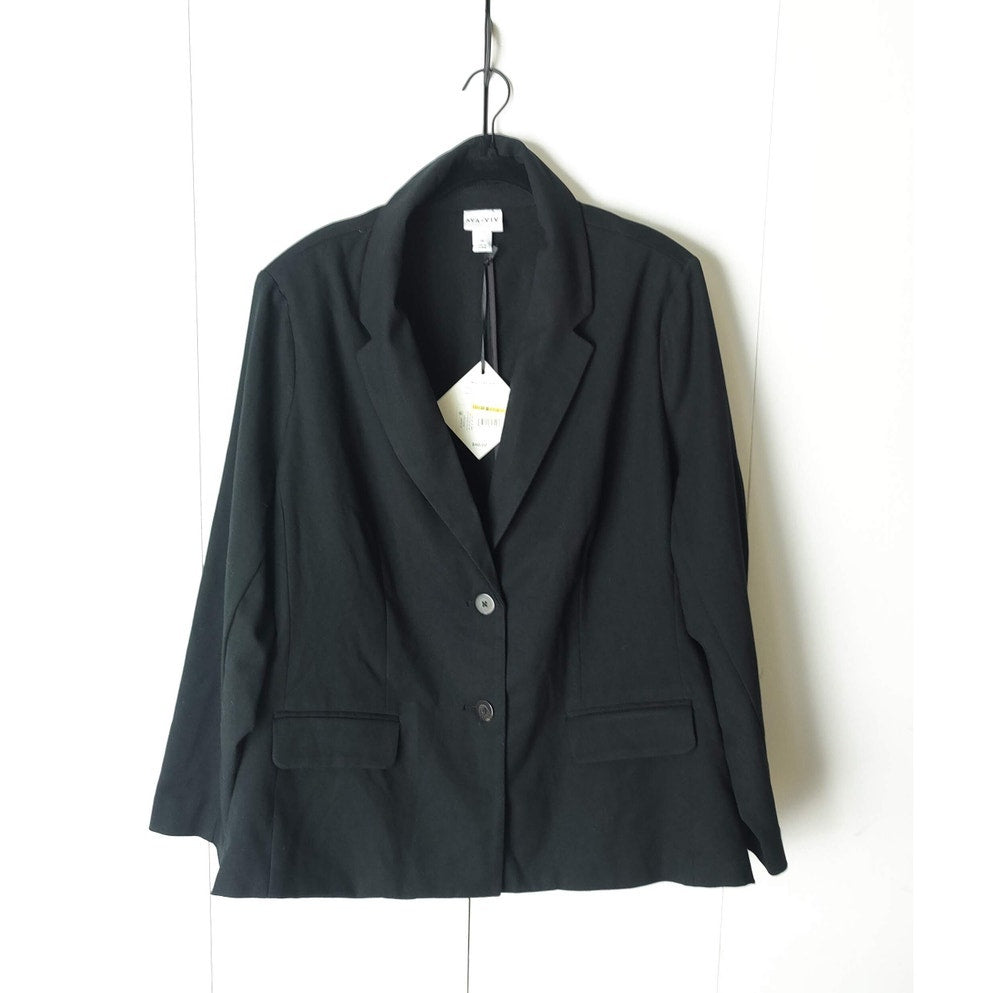 Ava & Viv Black Two Button Blazer 1X