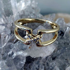 14K Gold Filled Double Band Statement Ring Size 7