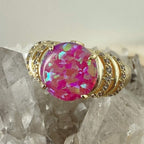 14K Gold Filled Pink Opal Statement Ring Size 6