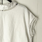White Structured Cutout Trim Sleeveless Top