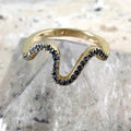 14K Gold Filled Wave Statement Ring Size 6.5