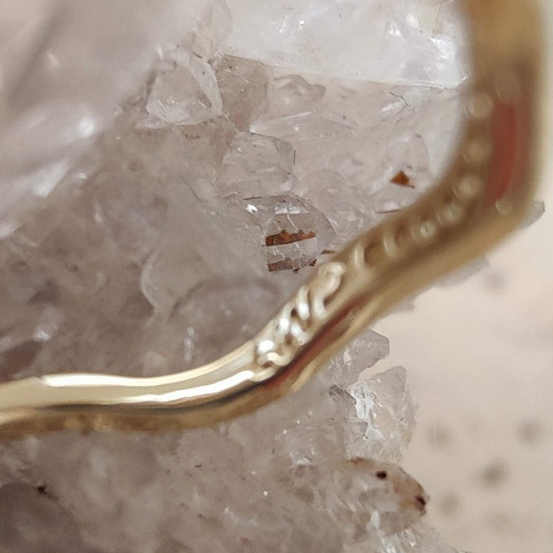 14K Gold Filled Wavy Pavé Band Ring Size 6.25