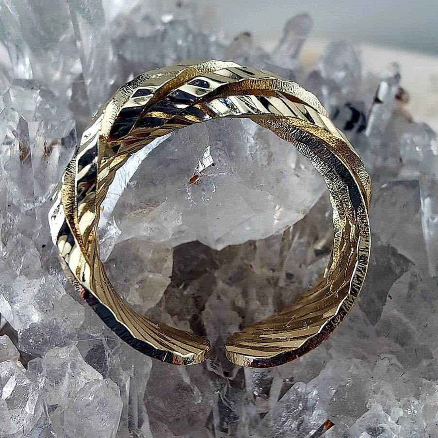 14K Gold Filled Statement Ring Adjustable Size 6-9