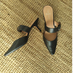 Linea Paolo Cynthia Black Buckle Heels 10