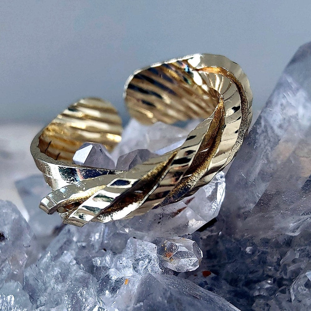 14K Gold Filled Statement Ring Adjustable Size 6-9