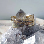 14K Gold Filled Crisscross Statement Ring Size 7