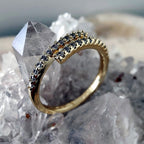 14K Gold Filled Double Row Crossover Ring Size 6